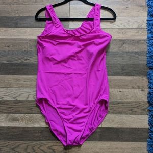 Balera hot pink tank leotard adult XL  EUC